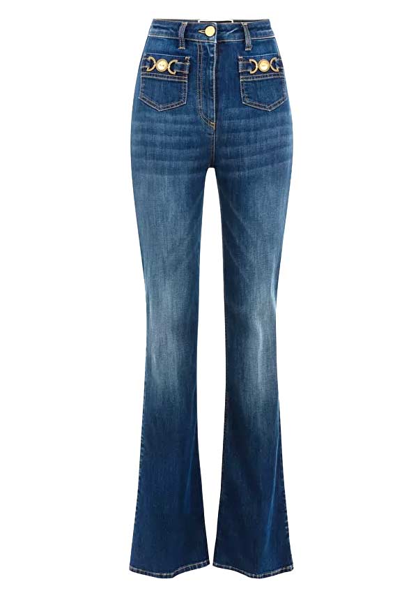 Denim Bell-Bottom Skinny Jeans – Elisabetta Franchi